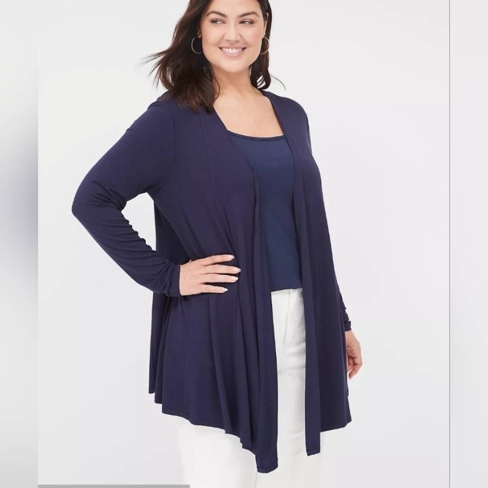Lane Bryant Navy Blue Knit Open Cardigan 22/24 NWT (7419)